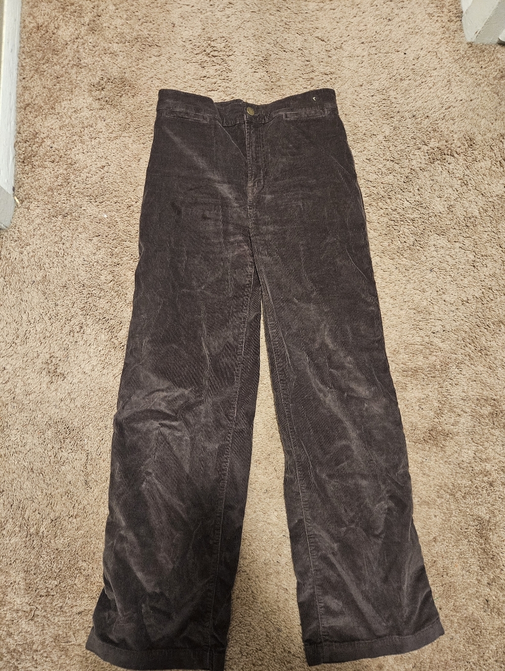 Madewell Womens Brown Corduroy Wide-Leg Pants